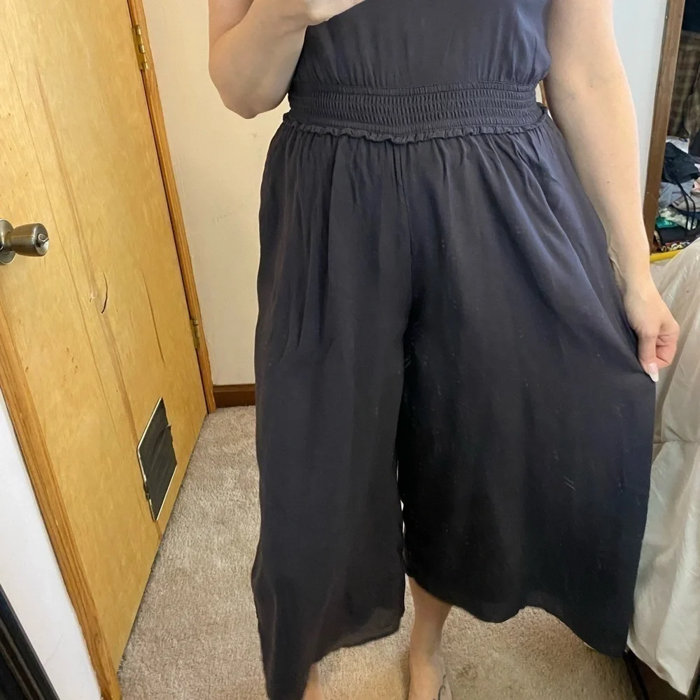 Aritzia Wilfred Dark Gray Side Button Summer Pantsuit